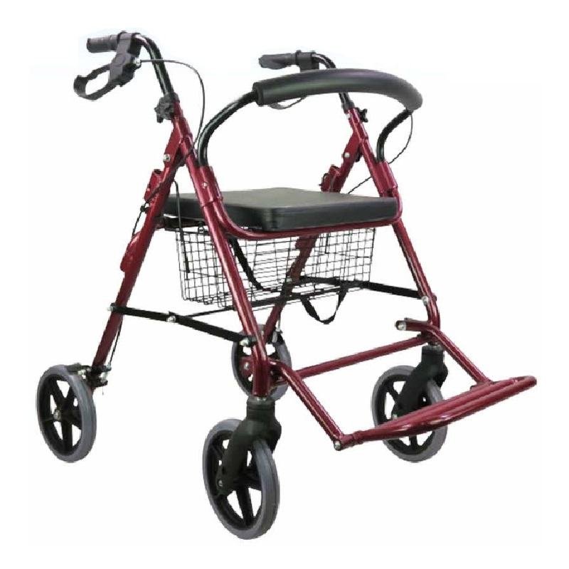 Aluminium rollator walker with padded seat, basket and hand brakes, Wheelchairs Kenya Nairobi